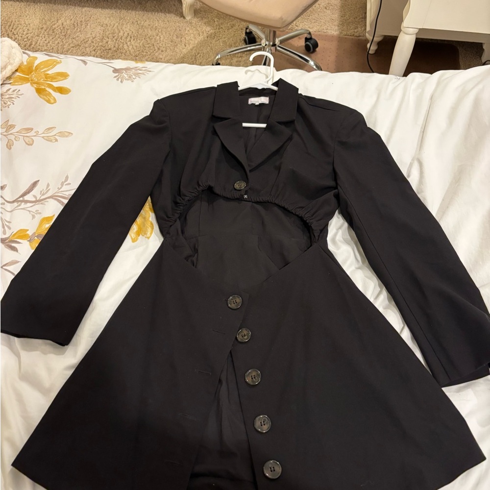 DANIELLE BERNSTEIN Black Long Sleeve Dress